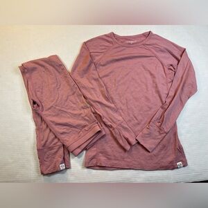 Woolino Merino Wool Base Layers Pants And Long Sleeve Sz 10 Kids Pink